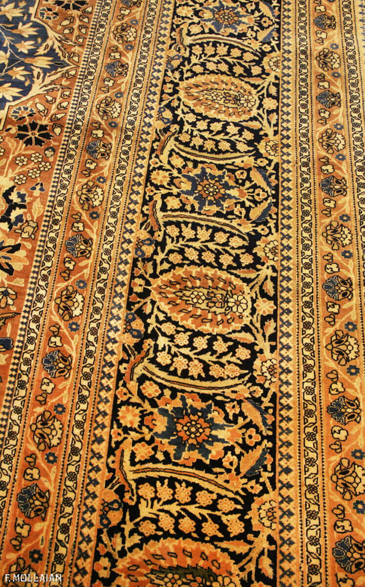 A Large Antique Persian Kashan Mohtasham Carpet n°:16907327